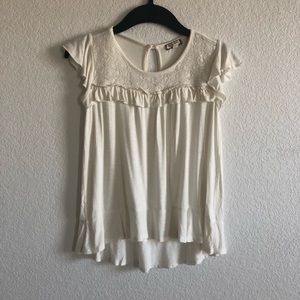 White lace frilly blouse